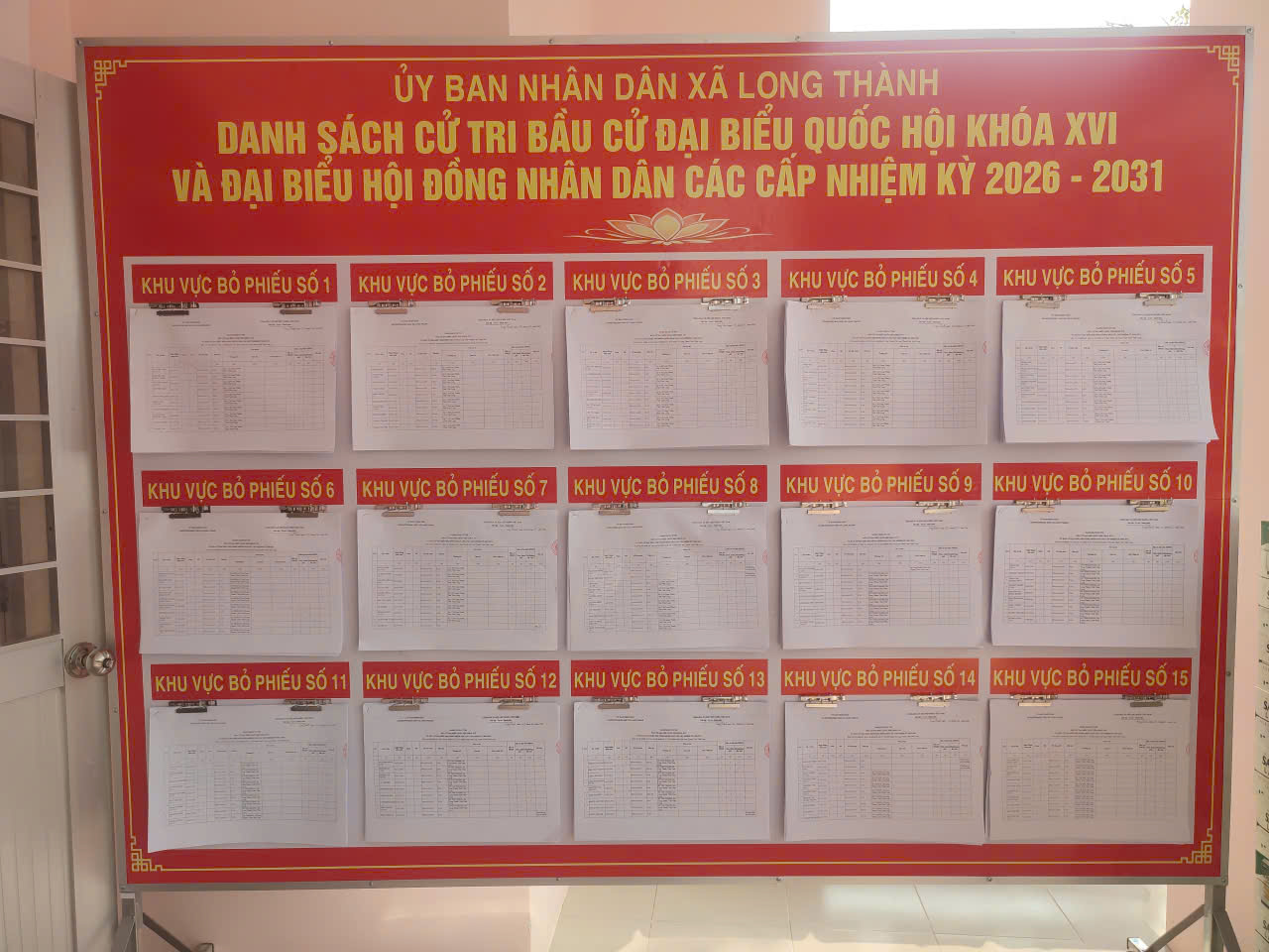 Thông báo về việc niêm yết danh sách cử tri