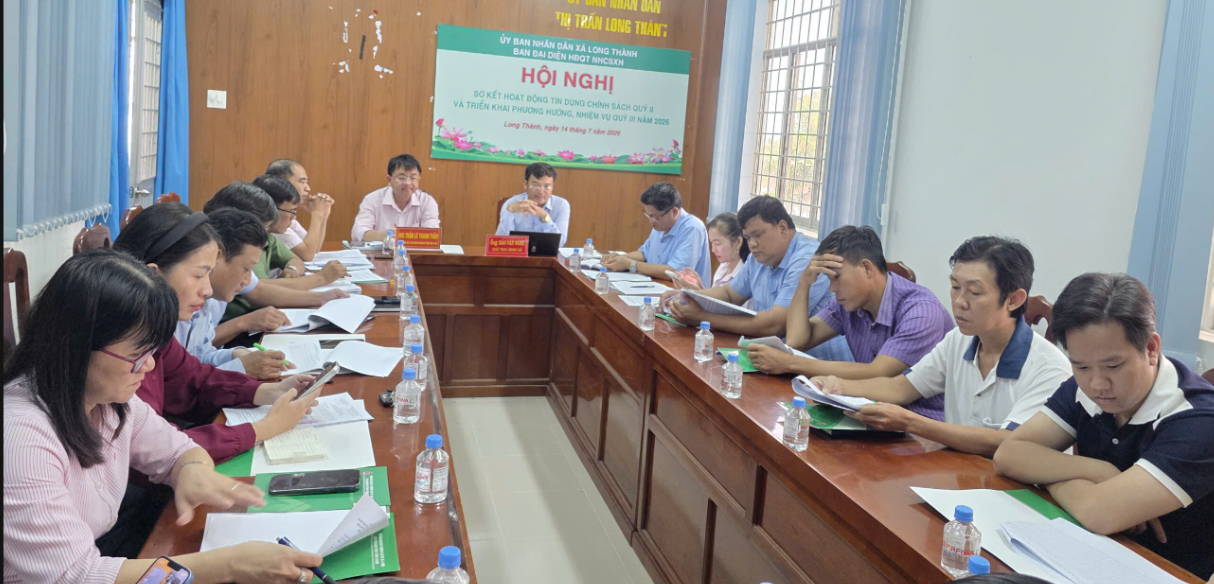 Ban đại diện HĐQT NHCSXH xã Long Thành họp sơ kết hoạt động 6 tháng đầu năm 2026
